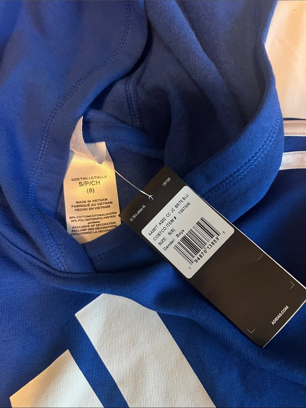 adidas Royal Blue & Black Logo Pullover Hoodie